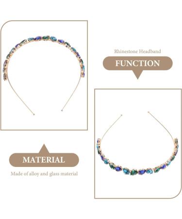 Minkissy Crystal Rhinestone Headband Anti-slip Wedding Bridal Headpieces Bling Hairbands Tiara Bridal Prom Party Hair Accessories for Women Girls (Blue Green) - Buy Online on SooperMarket.com