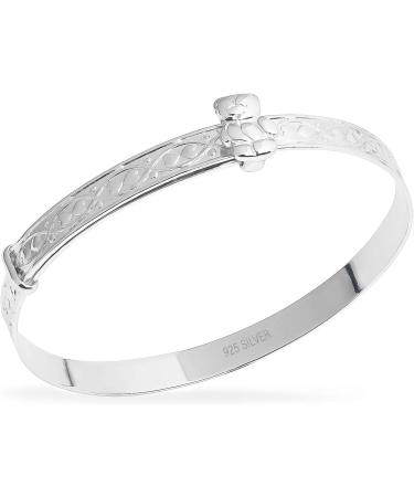 Classic Sterling Silver Baby Bangle - Ideal for Christening, Birthday, Baby Shower - Adjustable Expander Bracelet Gift - Buy Online on SooperMarket.com