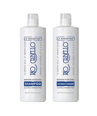 Keratin Hydrating Shampoo Conditioner Set Sulfate Free Infused with Argan (Moroccan) Oil 12 Exotic Oils 21 Amino Acids Biotin Keratin Collagen & Vitamins For All Hair Types Duo Set