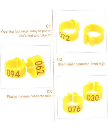 300 Pcs Pigeon Anklet Baby Items Baby Clips Bands for Pigeon Foot Ring for Pigeon Ring Clamp Chicken 1.3X1.3CMx3pcs Yellowx3pcs - Buy Online on SooperMarket.com