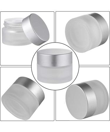 4 Pieces Empty Cosmetic Pots Glass Travel Cosmetics Container Jars with with Plastic Lids for Sample Creams 100g / 100ml Women Creams Make-up Sample Containers Round Silver - Buy Online on SooperMarket.com