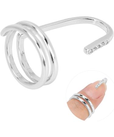 Nail Art Fingernail Rings Decorative Nail Ring Fashion Fingertip Jewelry Nail Art Ring Ladies Wearing Nail Accessories Women Finger Nail Ring Electroplated Copper Fingernail Rings(3050 Platinum) - Buy Online on SooperMarket.com