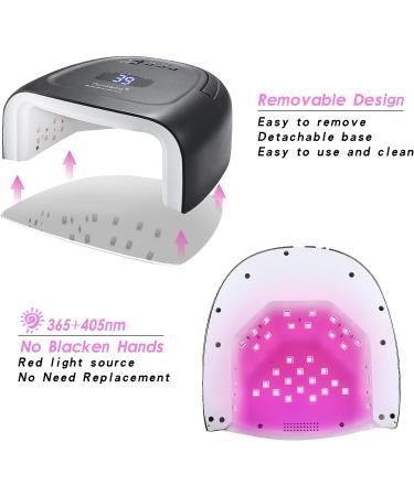 Rechargeable 60W Cordless UV Nail Lamp with 42 Red-Light Beads - Professional Gel Nail Light for Gel Polish | Automatic Sensor & Portable Nail Dryer | S20-Black - Buy Online on SooperMarket.com
