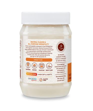 Nutiva Organic Refined Coconut Oil 15 fl oz - Pure, Versatile & Healthy Cooking Oil - Buy Online on SooperMarket.com