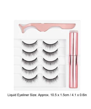 Magnetic Eyeliner & Eyelash Kit - 5 Pairs 3D No Glue Needed | Easy Application with Tweezers - Buy Online on SooperMarket.com