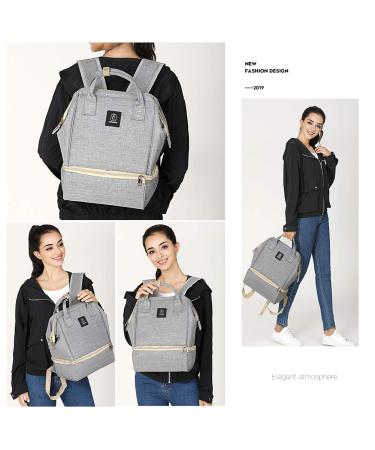 Double Layer Breast Pump Backpack with Cooler & Moistureproof Bag - Grey, USB Charging Port - Ideal for Outdoor Working Moms - Buy Online on SooperMarket.com