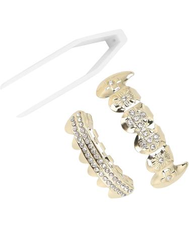 Hip Hop False Teeth Set Reusable Unfading Electroplated Halloween Festival Decoration Brace (Red) - Buy Online on SooperMarket.com