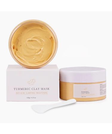 Face Mask - Turmeric Vitamin C Mask - Clay Mask Face for Cleanses Acne and Dark Spots Pores Reducing Face Masks Beauty 120 g