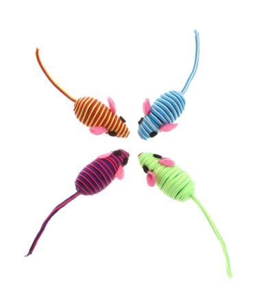 VILLCASE 12PCS Cat Toy Mouse-Elastic Rope Mouse Toy Cat Teaser Mouse Toy Creative Pet Cat Teeth Grinding Chew Toys for Small Medium Large Cat (Random Color) Assorted Color 12PCS 12X3.5cm