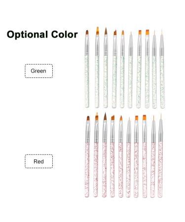 Anself 10-Part Nail Art Brush Set - Premium Painting & Drawing Pens for UV Gel & Acrylic Designs - Nail Art Essentials - Buy Online on SooperMarket.com