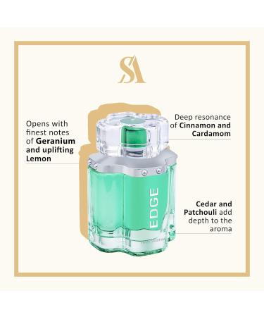 Swiss Arabian EDGE - Luxury Products From Dubai - Long Lasting Addictive Personal EDP Spray Fragrance - Seductive Signature Aroma - 3.4 oz Cedar 3.4 Fl Oz (Pack of 1) - Buy Online on SooperMarket.com
