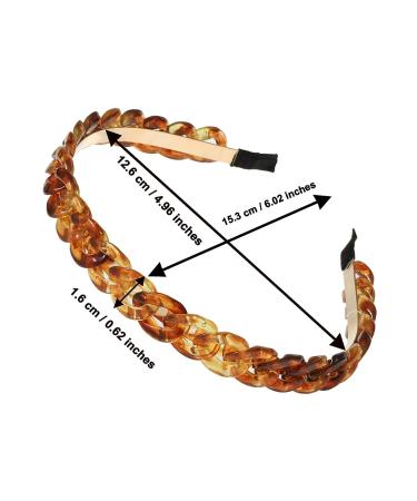AWAYTR Chain Hairband for Women - Set of 3 Chained Reactions Headbands in Metal Resin (Gold, Silver, Amber) - Buy Online on SooperMarket.com