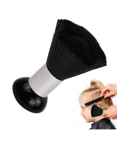 Anseom hairstyle neck brush soft nylon hairdresser neck brush with plastic handle dense fiber-bristle black hairdressing neck brush for hairdressers barber shop salon hairstyle hair cutting