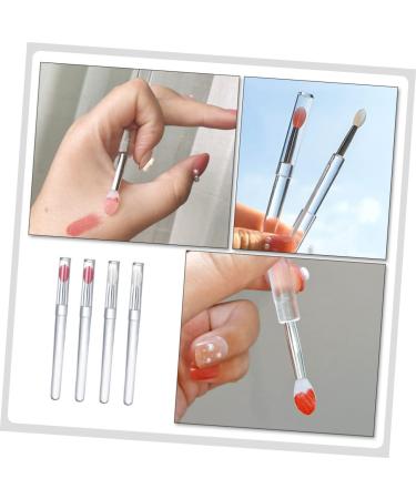 4pcs Silicone Lip Brush Set - Portable Lip Mask & Eyeshadow Makeup Tools for Effortless Lipstick & Lip Gloss Application - Buy Online on SooperMarket.com