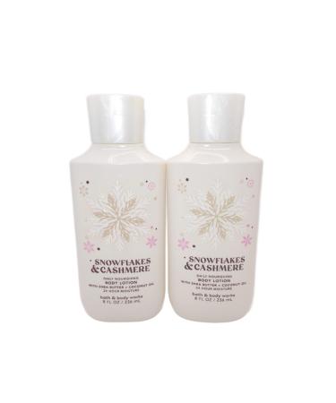 Bath & Body Works Bath and Body Works Snowflakes & Cashmere Super Smooth Body Lotion Sets Gift For Women 8 Oz -2 Pack (Snowflakes & Cashmere)