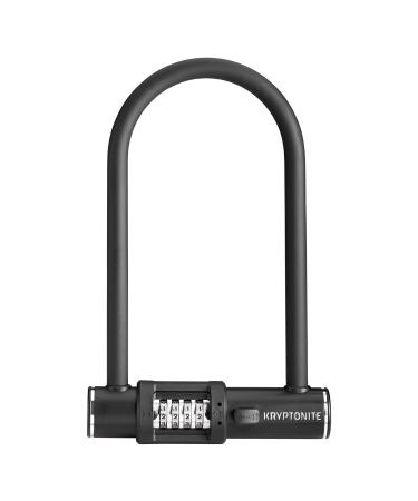 Kryptonite Combo Bike U-Lock Standard, Anti-Theft Security Bicycle Lock, 12mm Steel Shackle, 4-Digit Resettable Combination U Lock for Scooter Road Mountain Bikes