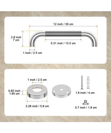 Brushed Nickel Shower Grab Bar w/Anti-Slip Knurled Grip 12 Inch Munzong Stainless Steel Bathroom Grab Bars Safety Bar Balanced Handrail Handicap Injury Elderly Senior Assist Support Shower Handle 12IN Brushed Nickel - Buy Online on SooperMarket.com