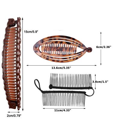 Vintage Fish-Shaped Banana Hair Clips Set for Women, 4Pcs - Curly Thick Hair Accessories - Buy Online on SooperMarket.com