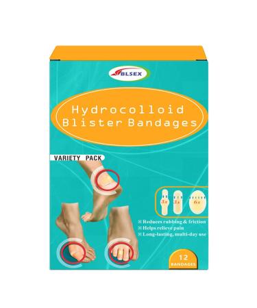 HEIMEABI Hydrocolloid Bandages Blister Pads Hydrocolloid Acne Blister Prevention for Heels Waterproof Blister Tape Cushions for Feet Foot Grater for Skin (A One Size) A One Size