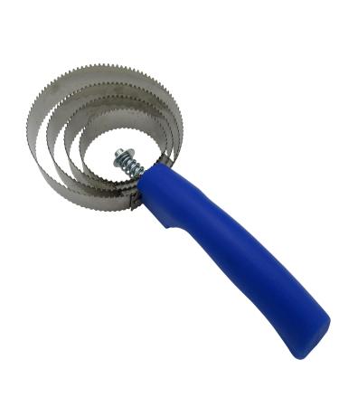 SecureFix Direct Spiral Curry Comb Horse (Brush Pets Equestrain Metal Grooming Shredding Blue)