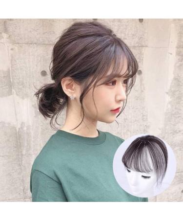 Invisible Human Hair Toppers For Women 3D Air Bangs Hair Topper Extension Invisible Seamless Thin Neat Air Bangs (A) - Buy Online on SooperMarket.com