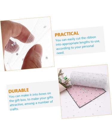 KALLORY 4 Rolls Mesh Roll Decor Gauze Tutu Fabric Tulle Spool Diy Clothes Supply Rhinestones Cloth Cap - Buy Online on SooperMarket.com
