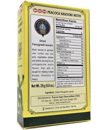 MDH Kasoori Methi Leaves - Dried Fenugreek Leaves 25g | Authentic Indian Spice - Buy Online on SooperMarket.com