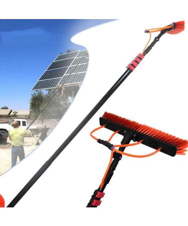 Window Cleaning Pole Elescopic Extension Cleaning Pole Carbon Fiber Telescopic Rod Photovoltaic Panel Cleaning Equipment For Trucks Windows Window Glass Wall 35cm Brush Head 12M/39FT