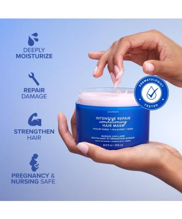 AAVRANI Intensive Repair Conditioning Hair Mask | Vegan Hair Mask for Dry Damaged Hair with Biotin Rice Protein & Mowrah Butter - 8.4 Oz - International Shipping Available - Buy Online on SooperMarket.com
