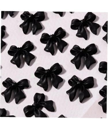 50pcs Bow Resin Nail Art Decorations | 3D Bowknot Nail Charms for Manicure | Black DIY Jewelry Accessories - Buy Online on SooperMarket.com