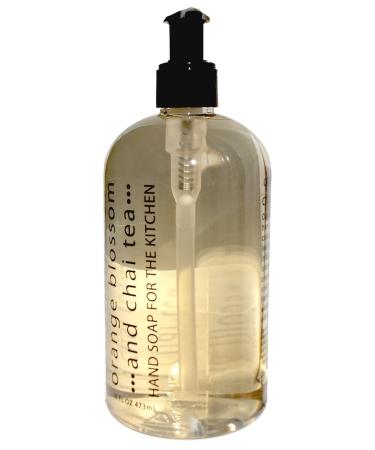 Greenwich Bay ORANGE BLOSSOM CHAI TEA HAND SOAP FOR THE KITCHEN with Shea Butter Cocoa Butter Chai Tea Orange Grapefruit and Lemon Extracts to Wash Odors and Germs 16 oz