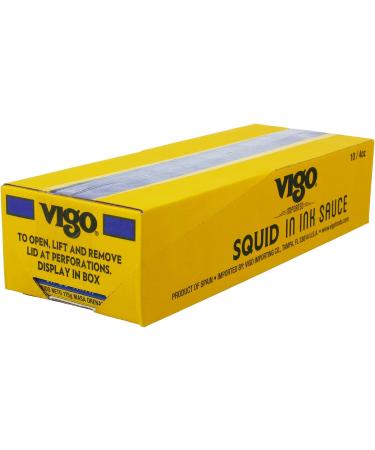Vigo Premium Squid in Ink Sauce 4oz - Imported Canned Seafood for Recipes (Pack of 10) - Buy Online on SooperMarket.com