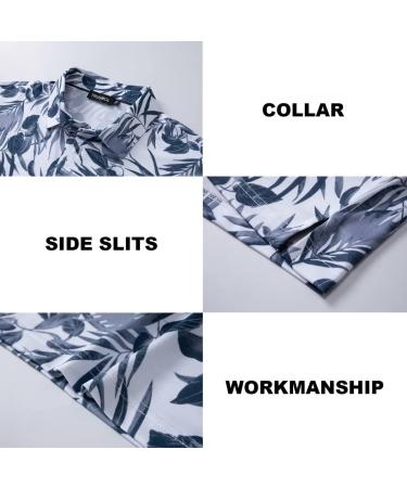 Men's Navy Leaf Print Golf Polo Shirt - Moisture Wicking Dry Fit Performance - Buy Online on SooperMarket.com