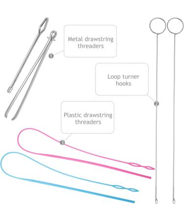 Sewing Loop Kit - 6 Pieces | Loop Turner Hook, Drawstring Threader, Metal Tweezers, Long Turner Tool | DIY Knitting Accessories - Buy Online on SooperMarket.com