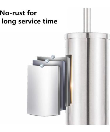 Chrome Toilet Plunger with Holder | Heavy Duty Deep Cleaning | Bathroom Metal Canister with Drip Cup | Silver - Buy Online on SooperMarket.com