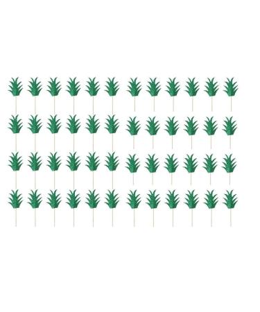 HomeSoGood 48PCS Pineapple Cupcake Toppers Pineapple Donut Theme Tropical Green Cake Decorations