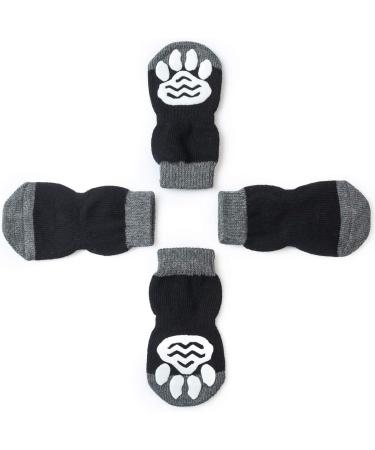 Pet Heroic Anti-Slip Dog & Cat Socks with Rubber Reinforcement - Indoor Paw Protector for Traction Control - 8 Sizes Available (Black, Size S) - Buy Online on SooperMarket.com