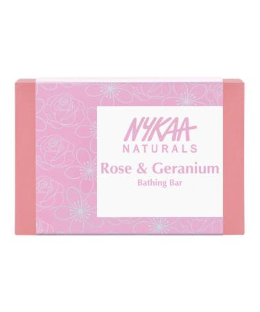 Nykaa Naturals Bathing Soap - Bar Soap that Energizes and Relaxes Tightens Skin and Maintains pH Levels - Delightful Rose and Geranium - 3.5 oz