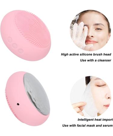 Facial Cleansing Brush Soft Silicone 5 Times Heating Energy Waterproof Electric Facial Cleanser to Absorb Nutrients (Pink) - Buy Online on SooperMarket.com