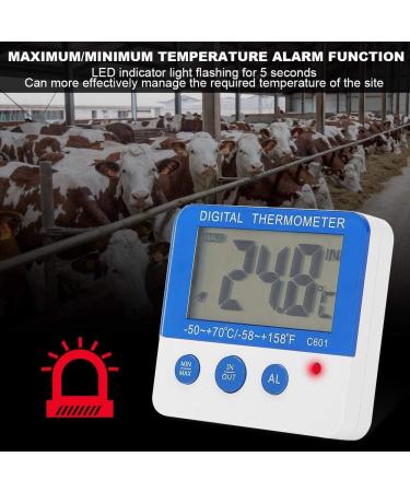 GOTOTOP Mini Alarm Thermometer Electronic Thermometer Instant Reading Large LCD Display Screen ABS Livestock Farm Indoor Outdoor (-50 + 70 ) - Buy Online on SooperMarket.com
