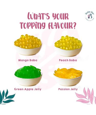 Boba Bar London Pink Paradise Fruit Bubble Tea Kit - 4 Flavours, Toppings, Pearls, Straws, Tea Bags, Recipe Cards - Buy Online on SooperMarket.com