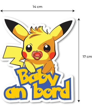 Baby On Board Sticker - Pika 13x18cm Easy Stick Vinyl Car Decal | Colorful Baby Safety Sign for Cars - Buy Online on SooperMarket.com