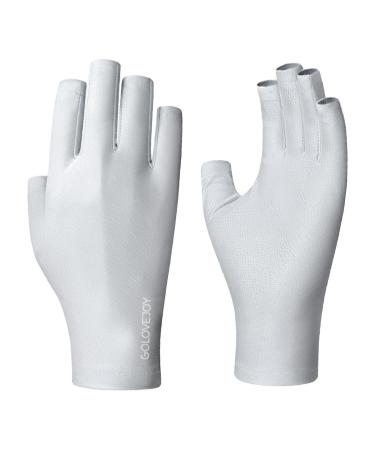1 Pair UV Gloves for Gel Nails Professional Manicure Gloves UPF 50+ UV Protection Gloves for Gel Nail Lamp UV Anti-Tanning Anti-Radiation Anti Lamp Manicurist Special Gloves (Grey) Gris
