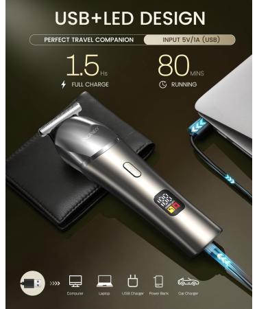 KNCANEO Hair Clippers Beard Trimmer for Men 11 in 1 Hair Clippers Set with USB Type C Rechargeable Professional Nose Trimmer Men's Waterproof Electric Clippers Body Groomer Set - Buy Online on SooperMarket.com