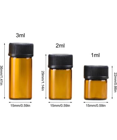 100Pcs 1ml Amber Mini Essential Oil Sample Bottles - Perfect for Oils, Perfumes & Chemicals - Buy Online on SooperMarket.com