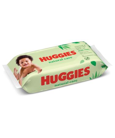 Baby Wipes Natural Care with Aloe Vera Huggies Wipes 56 Pc Kids