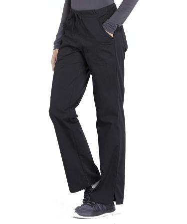 Women's Professional Stretch Drawstring Scrub Pants - Black, Large Petite | Soft Stretch Workwear WW160 - Buy Online on SooperMarket.com