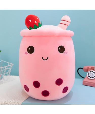 SPIRITUDE 2Pcs Boba Plush Strawberry & Pineapple Stuffed Bubble Tea Plushies - 9.4 Inch Huggable Cushion Gift for Girlfriend - Adult Milk Tea Cup Shaped Plush - Buy Online on SooperMarket.com