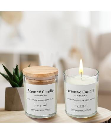 VETOUR Glass Aromatherapy Candles 2PCS Gardenia & Jasmine Scented Soy Candle Set - 10.6 OZ - 80 Hours - Natural Essential Oils - Perfect Gift for Women - Mother's Day/Christmas - Buy Online on SooperMarket.com