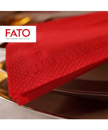 FATO Disposable Paper Napkins - 50 Pack 33x33cm Red 2-Layer 4-Folded Eco-Friendly & FSC Certified for Lunch/Buffets - Buy Online on SooperMarket.com
